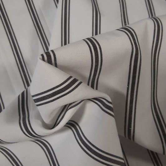 White/Black | Capone Stripe Shirting - SKU 6654 #U147