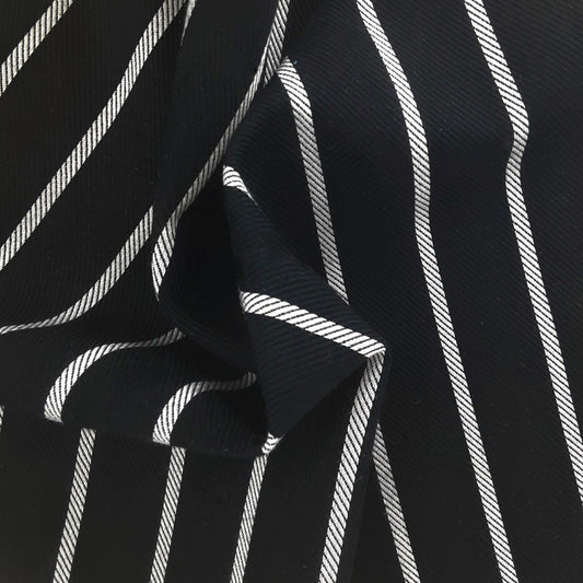 Black/White #S Stripe Suiting Woven Fabric - SKU 6687