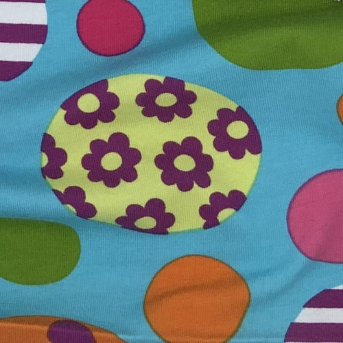 Aqua Eggs Cotton Spandex Print Jersey Knit Fabric - SKU 4560D