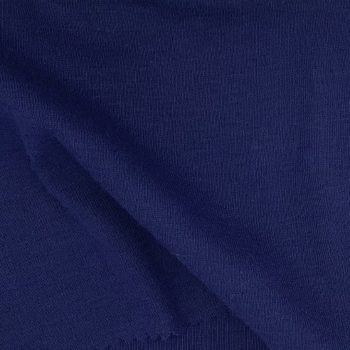 Navy Polyester Cotton Rib Knit Fabric - SKU 2080