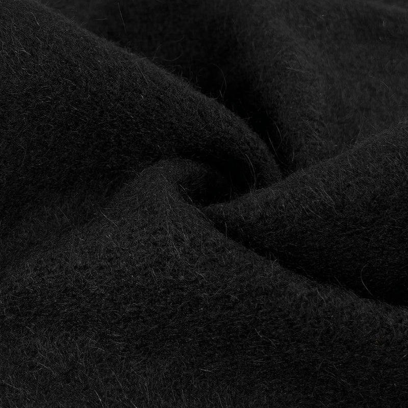 100% Italian Wool Boucle Knitted Coating - Black | SKU 8032 #S90