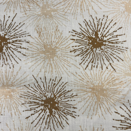 100% Linen - Lightweight, Open Weave - Beige & Gold Bursts | SKU 8087 #S193