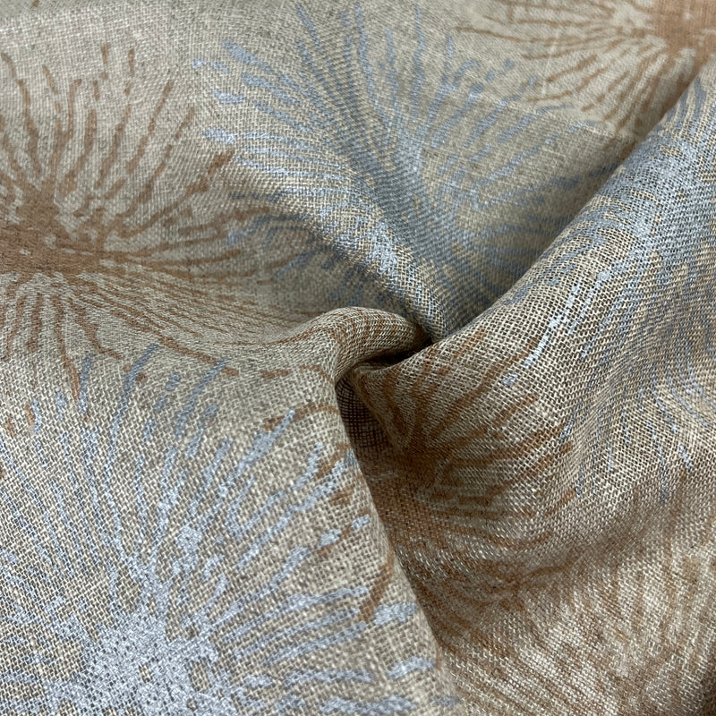 100% Linen - Lightweight, Open Weave - Sand & Silver | SKU 8087 #S193
