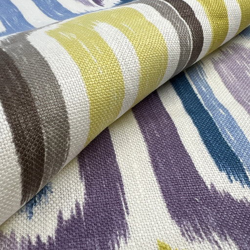 100% Linen - Teal & Mustard Geometric by Robert Kauffman | SKU 8087 #S193