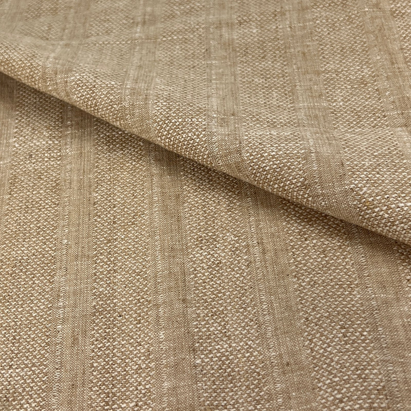100% Linen Stripe Weave - Natural Plainweave & Boxweave