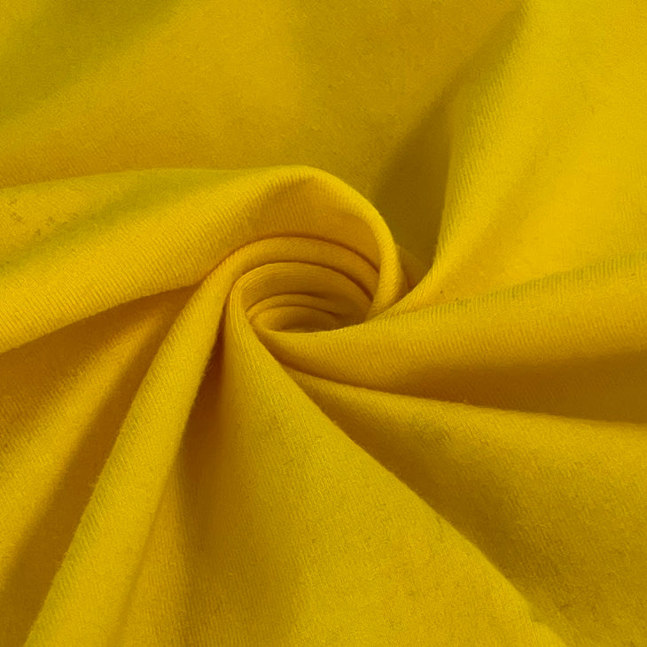 12 Ounce Cotton/Spandex Jersey Fabric in Bright Canary Yellow