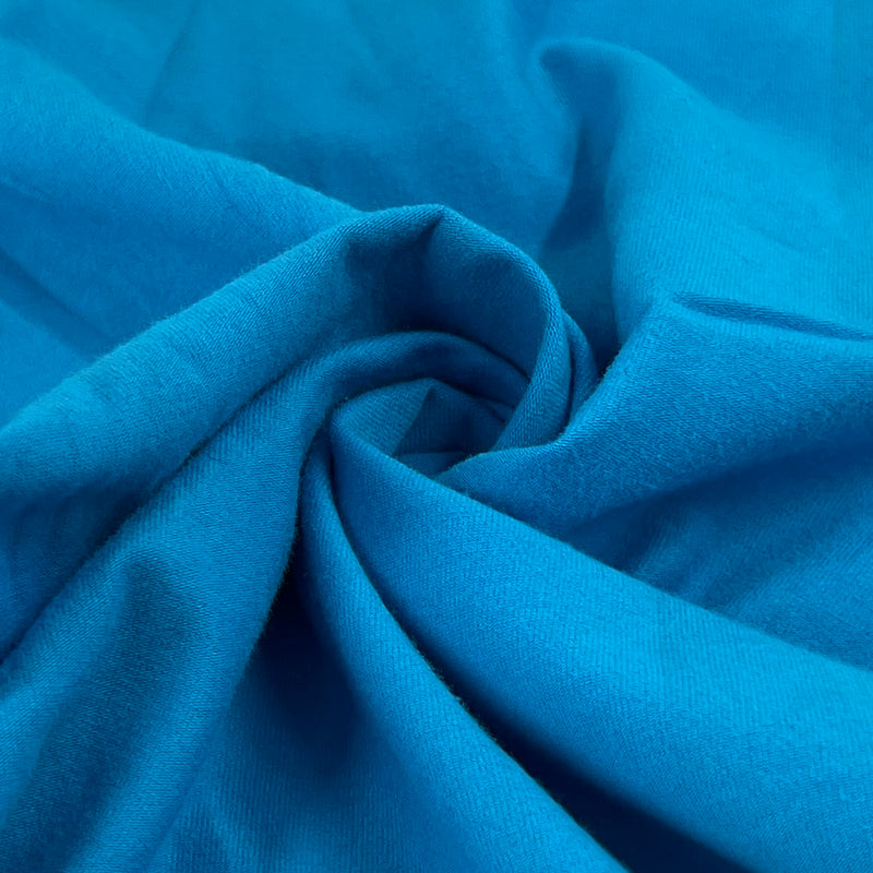 12 Ounce Cotton/Spandex Jersey Fabric in Vivid Cyan Blue
