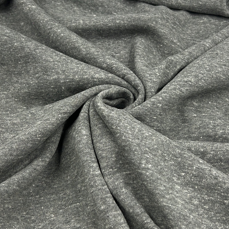 Charcoal Heather Eco Fleece - 8.5oz, Cotton/Poly/Rayon - 50" Roll End