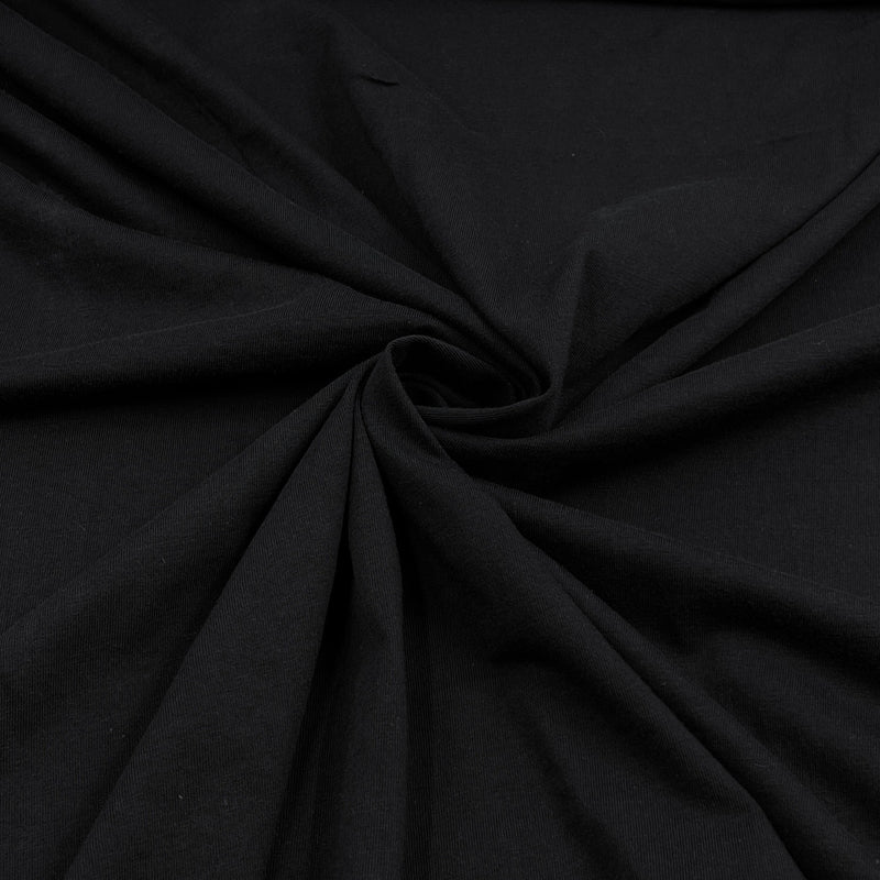 Black Bamboo Jersey - 210GSM, Bamboo/Cotton/Lycra, 60" Wide - SKU 8240 #S810/811