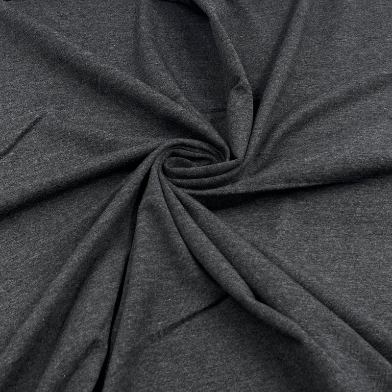 Charcoal Bamboo Jersey - 210GSM, Bamboo/Cotton/Lycra, 60" Wide - SKU 8240 #S810/811
