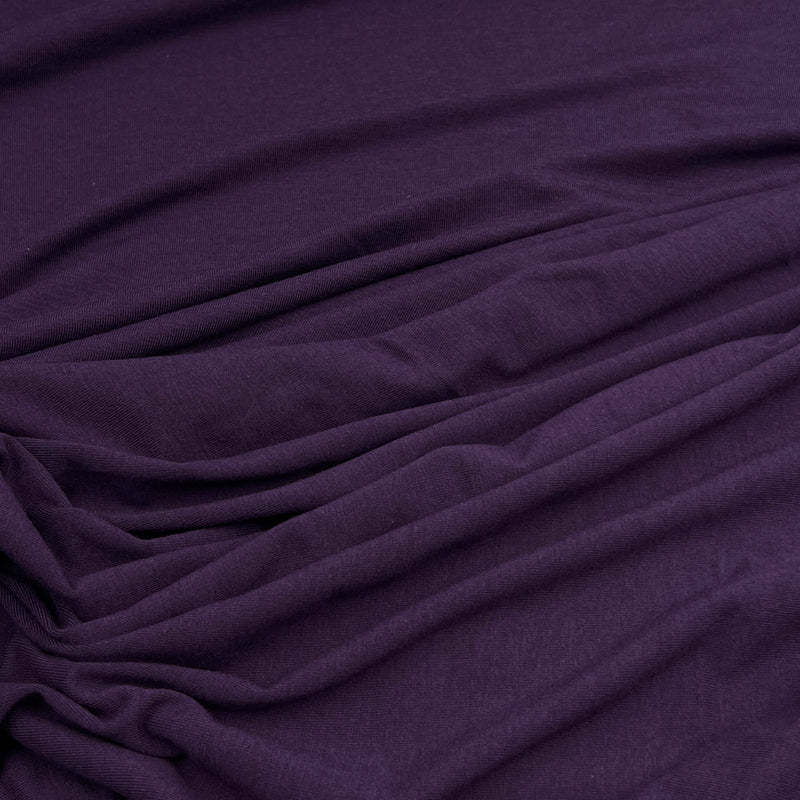Plum Bamboo Jersey - 230GSM, Bamboo/Cotton/Lycra, 60" Wide - SKU 8240 #S810/811