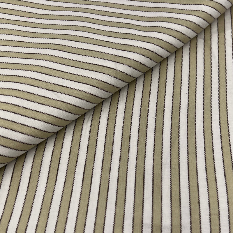 Taupe & Natural Stripe Print Upholstery - 72" Maker's Cut