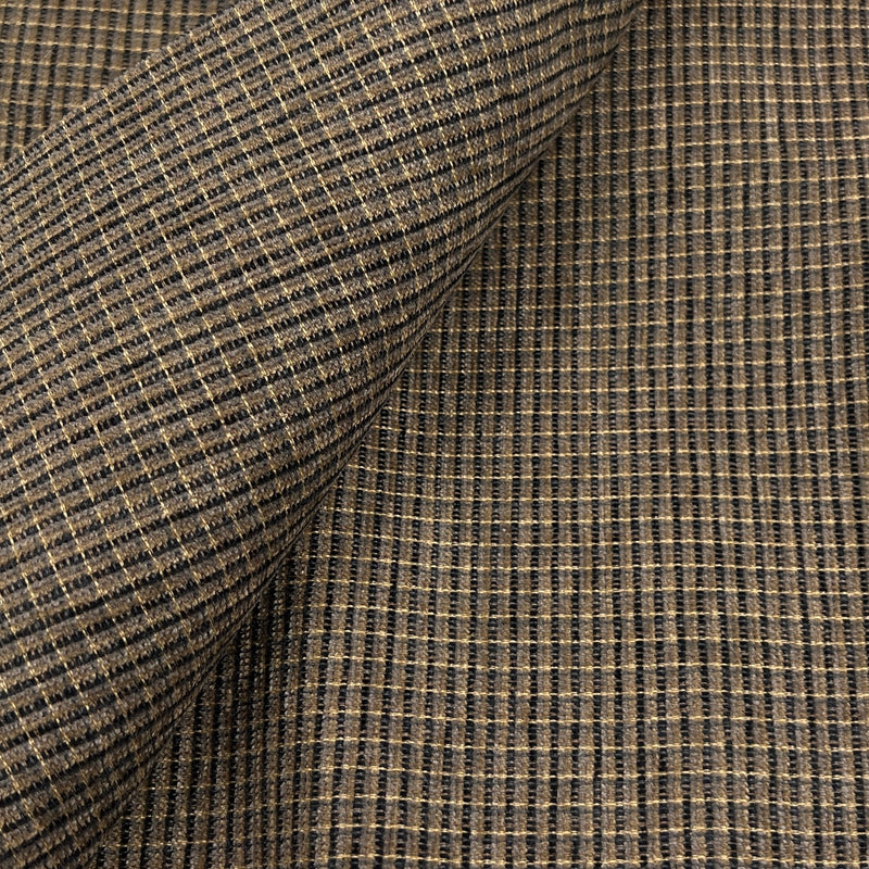 Brown Cross Stripped Synthetic-Backed Upholstery - 72" Maker's Cut