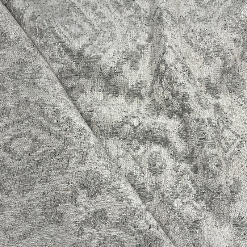 Light Grey Tonal Demask Upholstery - 96" Maker's Cut