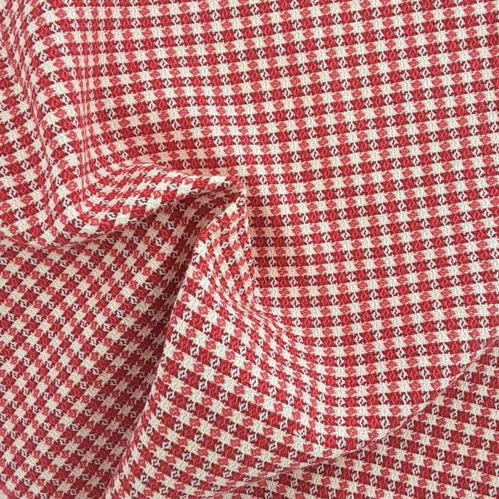 Red Gingham #S908 Canvas Dobby 9 Ounce Woven Fabric - SKU 6627