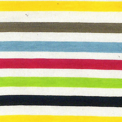 Brown Ivory Cotton Lycra Stripe Jersey Knit Fabric