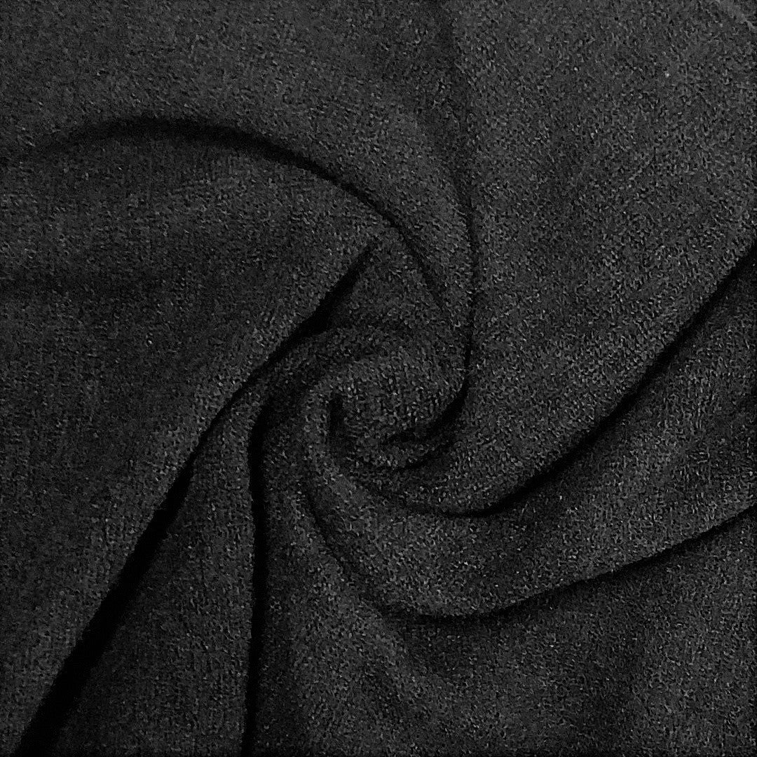 Black #S125 Made In America Stretch Terry 14 Ounce Knit Fabric - SKU 7028