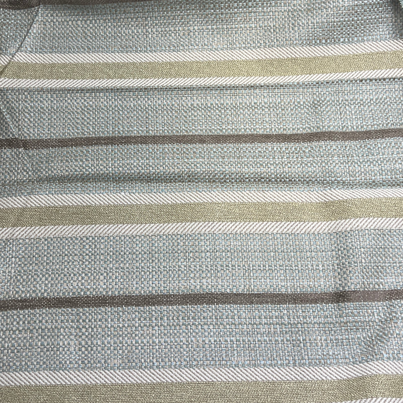 Aqua Varied Twill Stripe Upholstery - 48" Maker's Cut