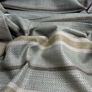 Aqua Varied Twill Stripe Upholstery - 48" Maker's Cut