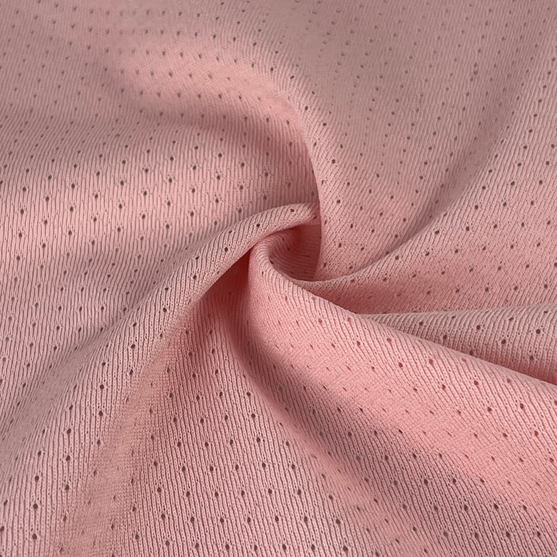 Blush Pink Football Mesh Fabric – Soft Stretch Knit