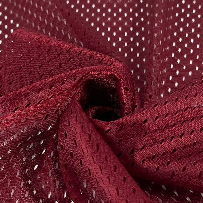 Bordeaux Football Mesh Fabric – Performance Stretch Knit