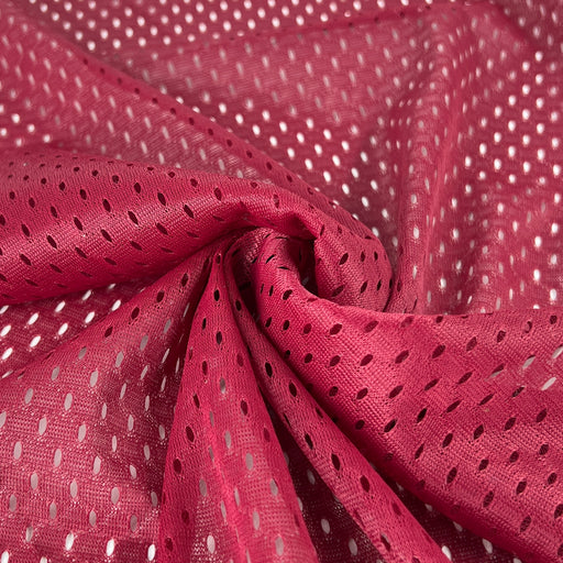 Burgundy Football Mesh Fabric – Breathable Athletic Mesh