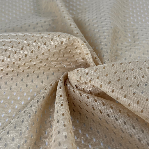 Khaki Football Mesh Fabric – Open Knit Athletic Material