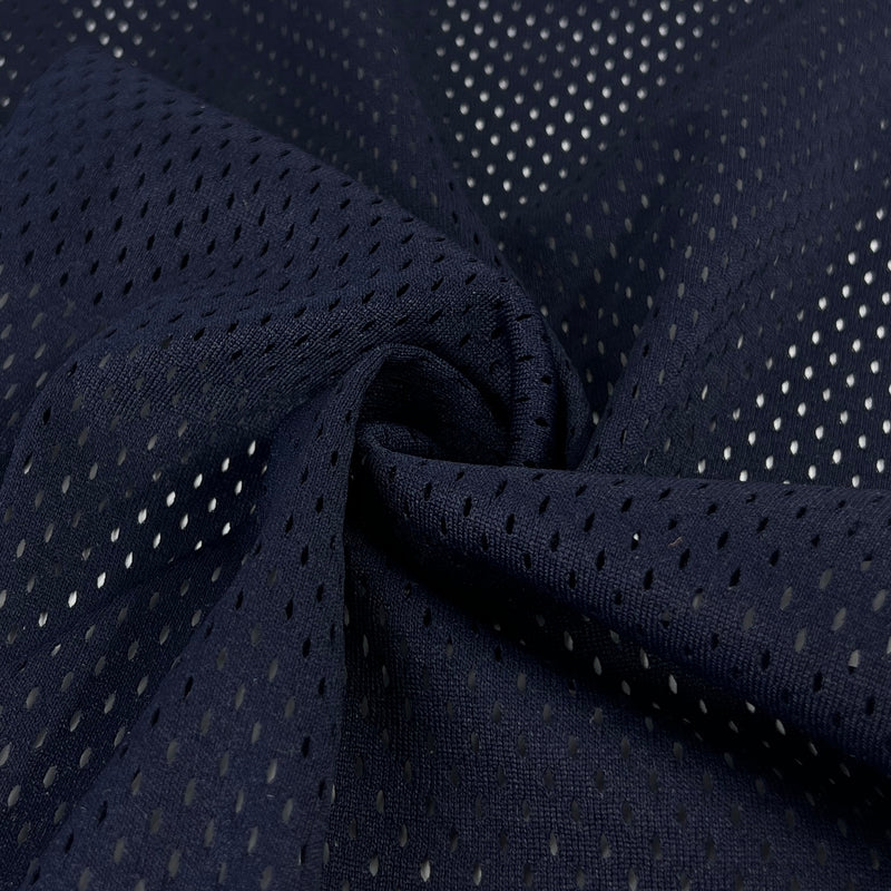 Navy Football Mesh Fabric – Athletic Open Knit by the Yard