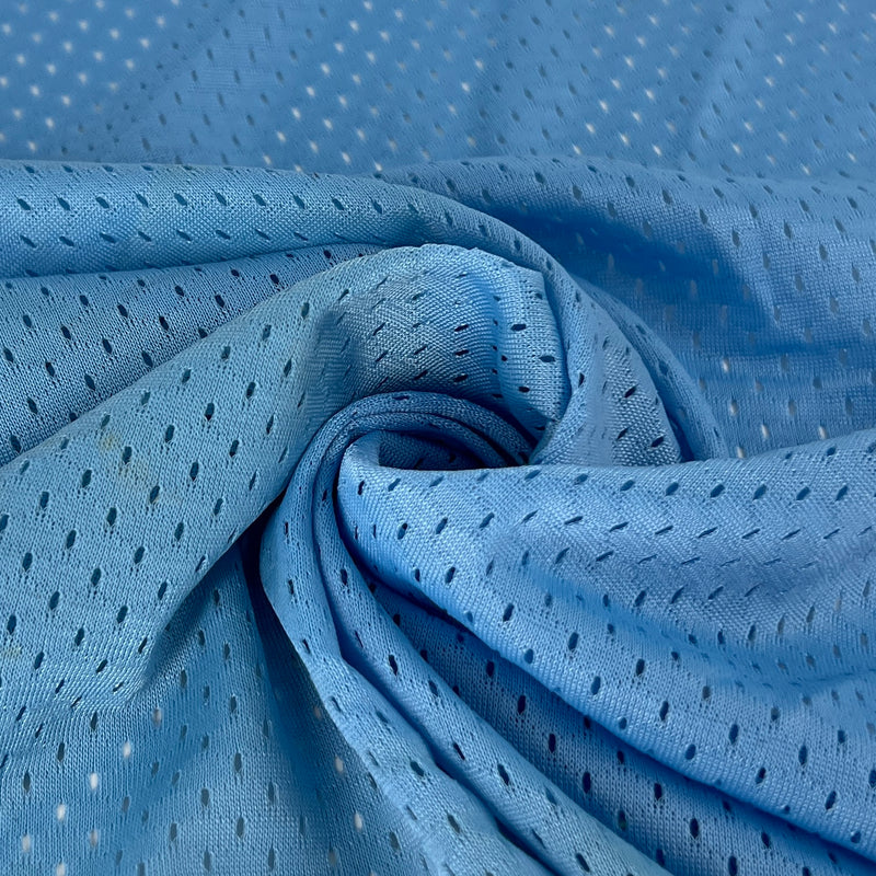 Sky Blue Football Mesh Fabric – Stretch Mesh for Sportswear