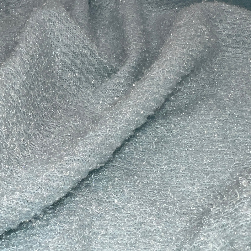Baby Blue Metallic Tufted Sweater Jersey