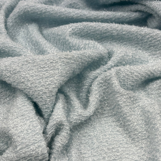 Baby Blue Metallic Tufted Sweater Jersey