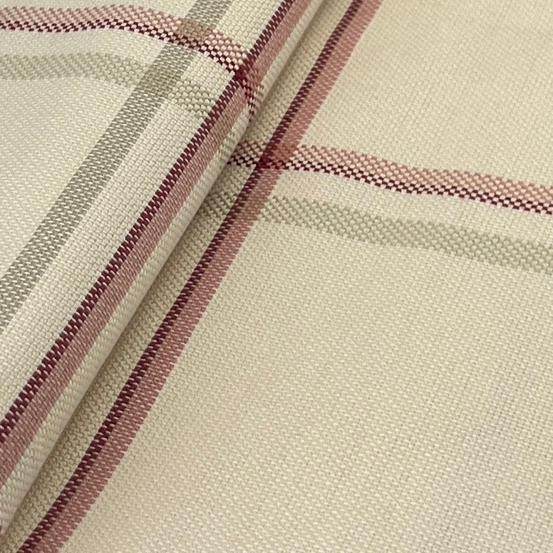 Beige & Red Basketweave Plaid | Home Décor Cuts