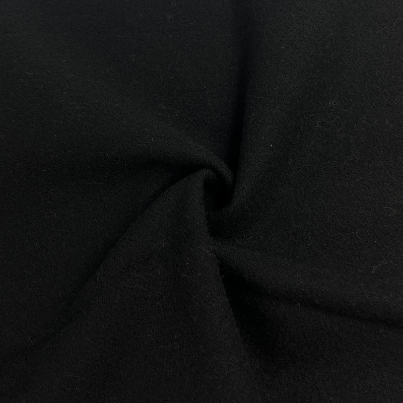 Black Brushed Wool Blend Suiting - SKU 8157 #S190