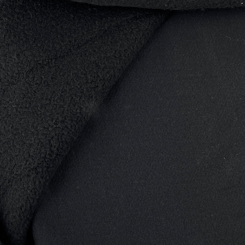 Black Cotton-Rich Premium Weight Sweatshirt Fleece - Roll Ends