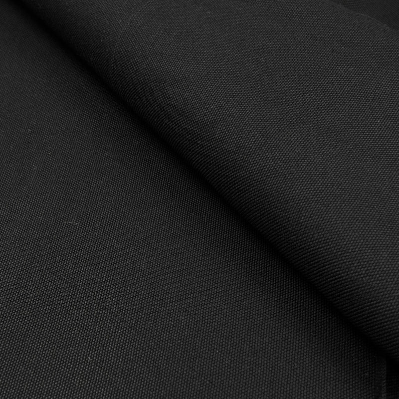 Closeup of black cotton canvas weave structure