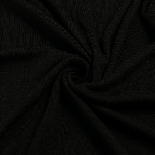 Black Hacci Jersey - Rayon/Spandex Sweater Knit - 1 Yard Roll End