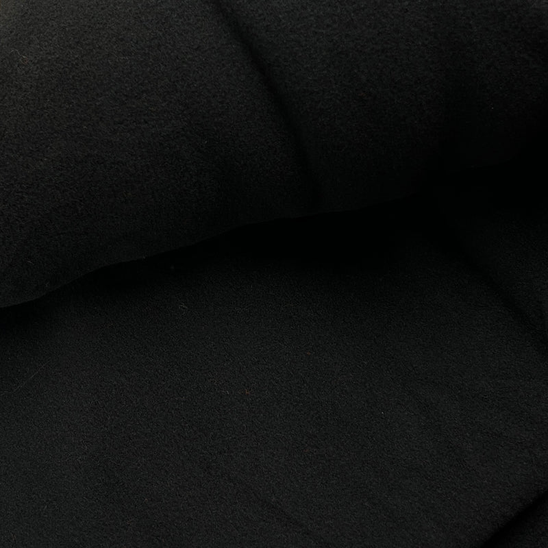Black Lofty Polyester Polar Fleece - 90" Roll End