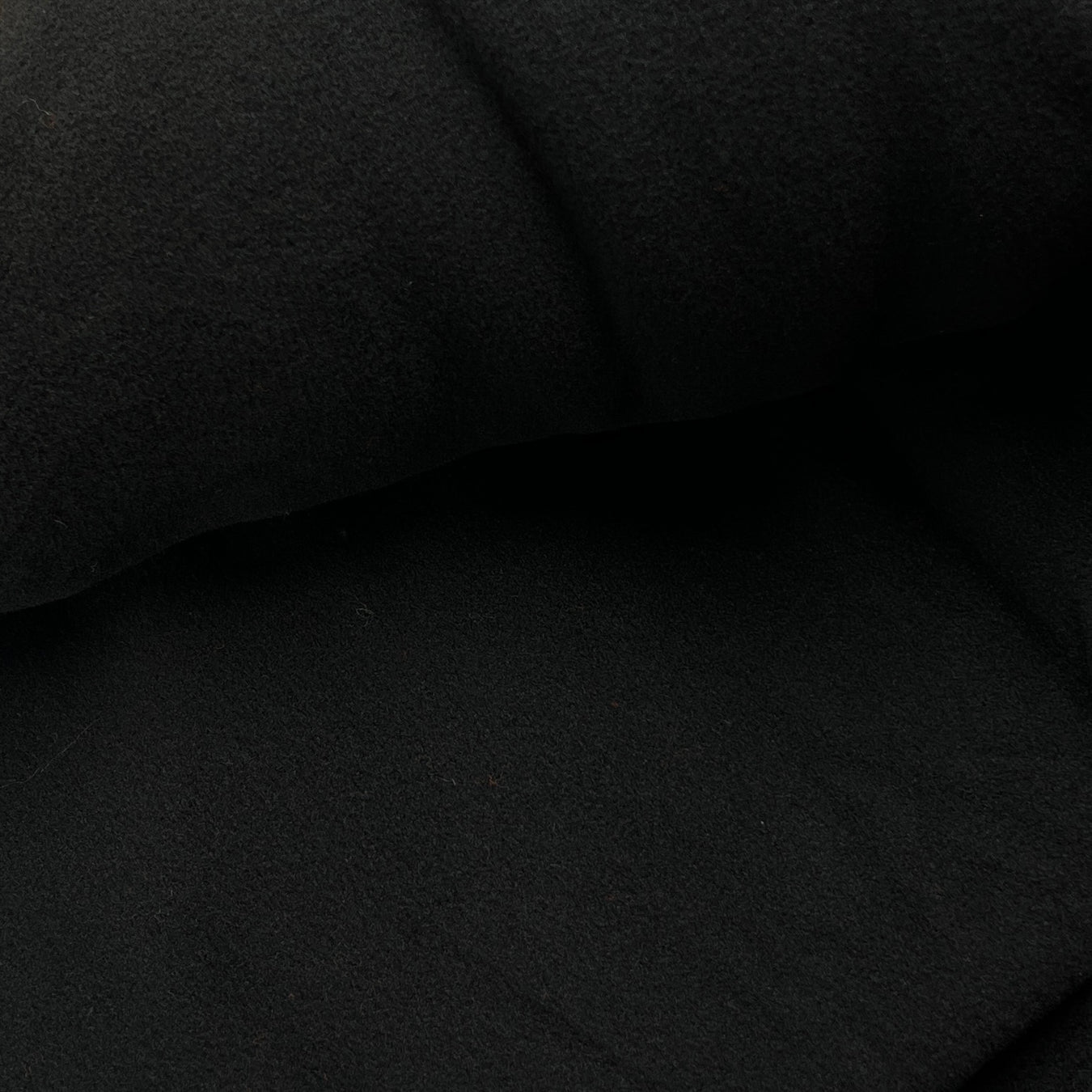 Black Lofty Polyester Polar Fleece - 90" Roll End