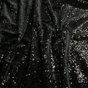 Black Polyester Velour with Sequin - 3-Yard Roll End