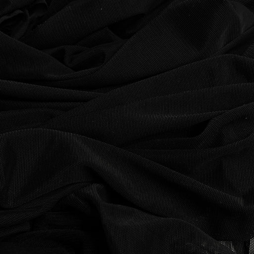 Black Power Mesh - Polyester/Spandex, 58/60" Wide - 72" Remnants
