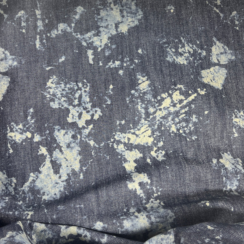 Bleach Splatter Effect - Custom Laser Etched Stretch Denim - 10 Ounce Indigo | SKU 7913