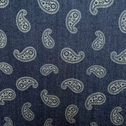 Bold Paisley - Custom Laser Etched Denim - Medium Weight Dark Indigo