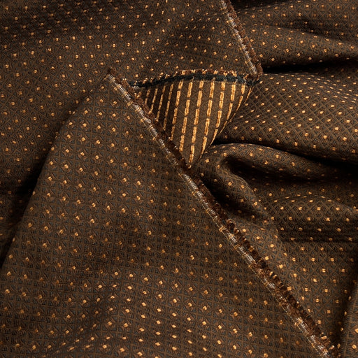 Brown Diamond Woven Upholstery Fabric - 88" Roll End