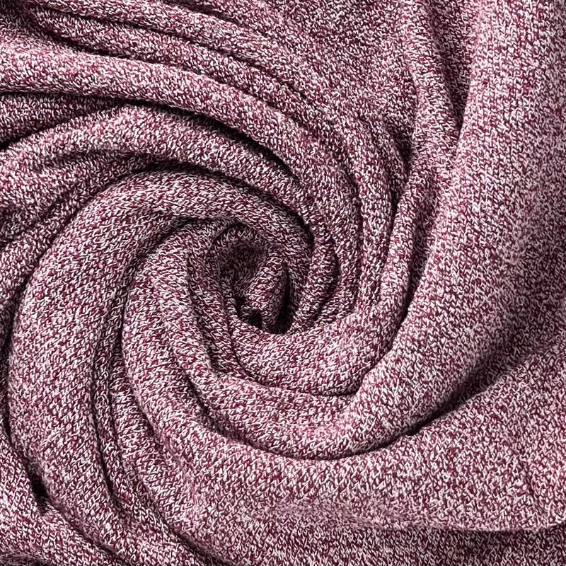 Burgundy Heather | 10 Yard Lot – 16 oz Nantucket Loop French Terry Knit – Made in USA | SKU 7250A #SM