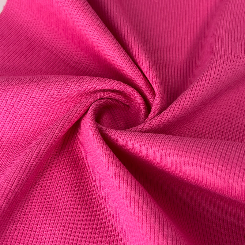Combed Cotton/Spandex Open-Width 2x1 Rib - 6 Ounce Pink | SKU 8028R #S11