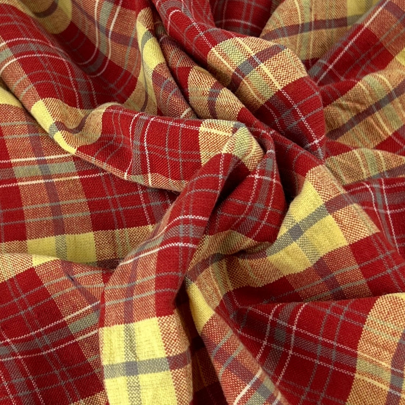 Copper Plaid Cotton Shirting | SKU 7736 #U3