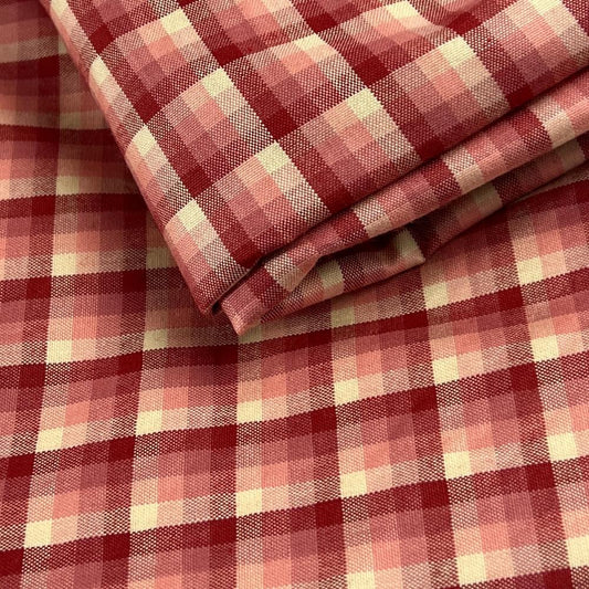 Cranberry Check Shirting | REMNANTS