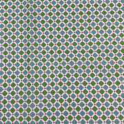 Patterned fabric with green and blue diamond shapes