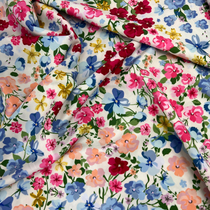 Ditzy Floral Print Nylon/Spandex Swimwear Jersey - 2-Yard Roll End