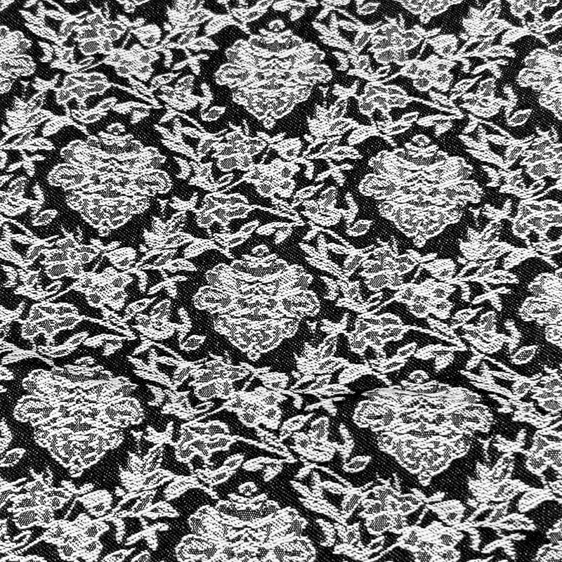 Floral Jacquard Stretch Chambray - Black | 7956 #S99